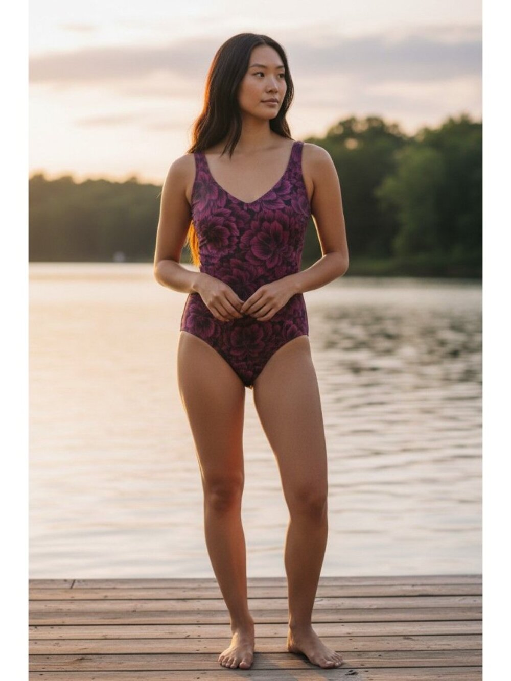Swimsuits For All Beach Belle One Piece multicolor floral Women's size 16